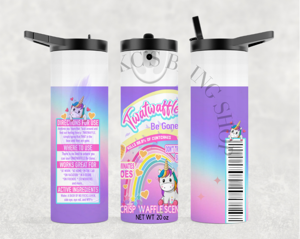 KC'S Bling Shop - Tw@twaffle be Gone Tumbler - KC'S Bling Shop