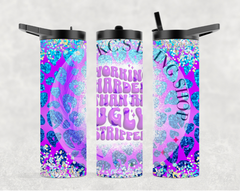 KC'S Bling Shop - Work Harder Tumbler